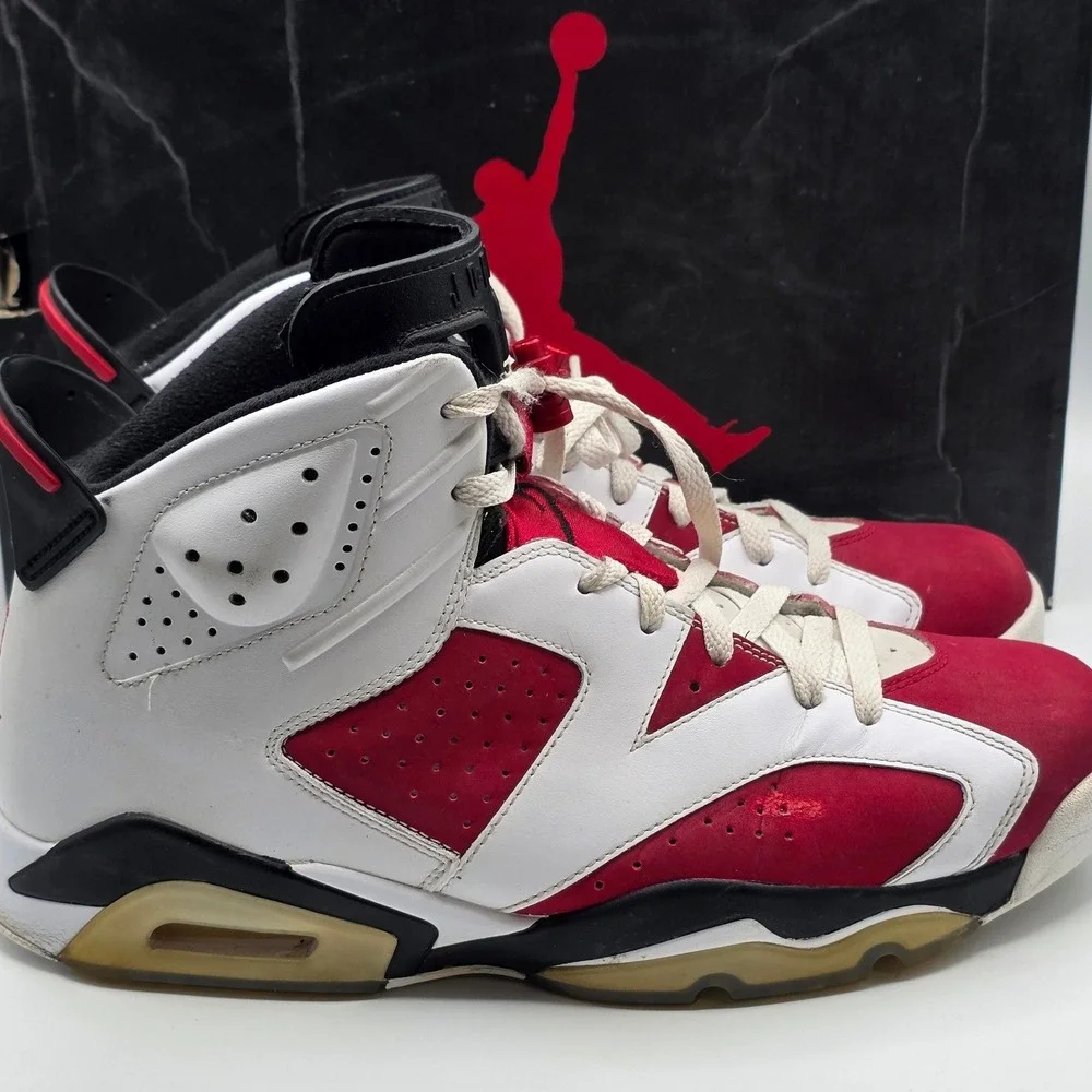 Jordan Air Jordan 6 Retro Carmine Mens 12 White Red Streetwear Sporty Retro Vibe